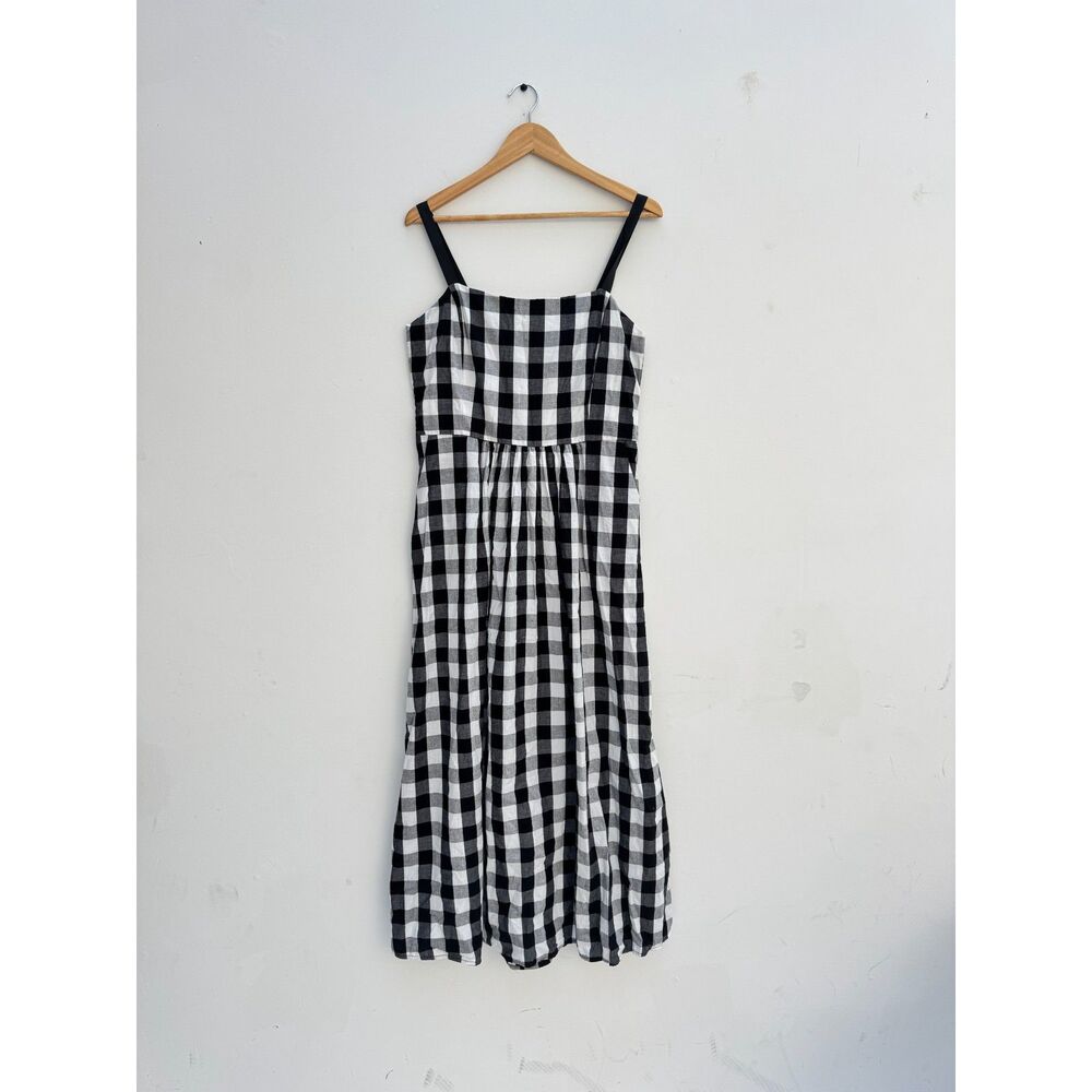 Tuckernuck Black White Gingham Midi Dress with Pockets Size XXL